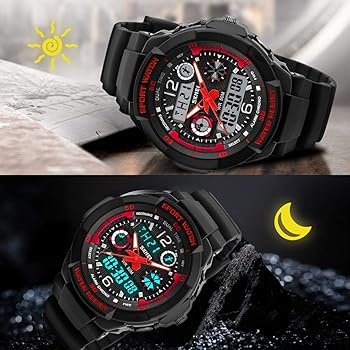 送料無料 デジタル 腕時計多機能 キッズ（ボーイズ）から大人まで 黒赤♫ 楽天市場】腕時計 キッズ デジタル腕時計 子供用 ウォッチ 防水